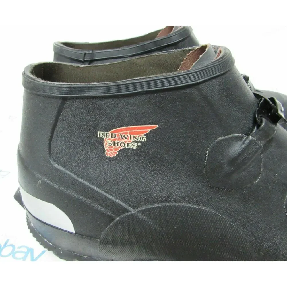 Red Wing men's sz 6 black rubber shoe covers protectors over shoe boots
